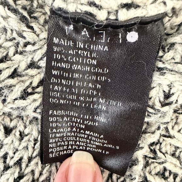 Paper‎ Crane Marled Sweater V-Neck Small Gray White Embroidered Crochet Lace EUC - Picture 8 of 8
